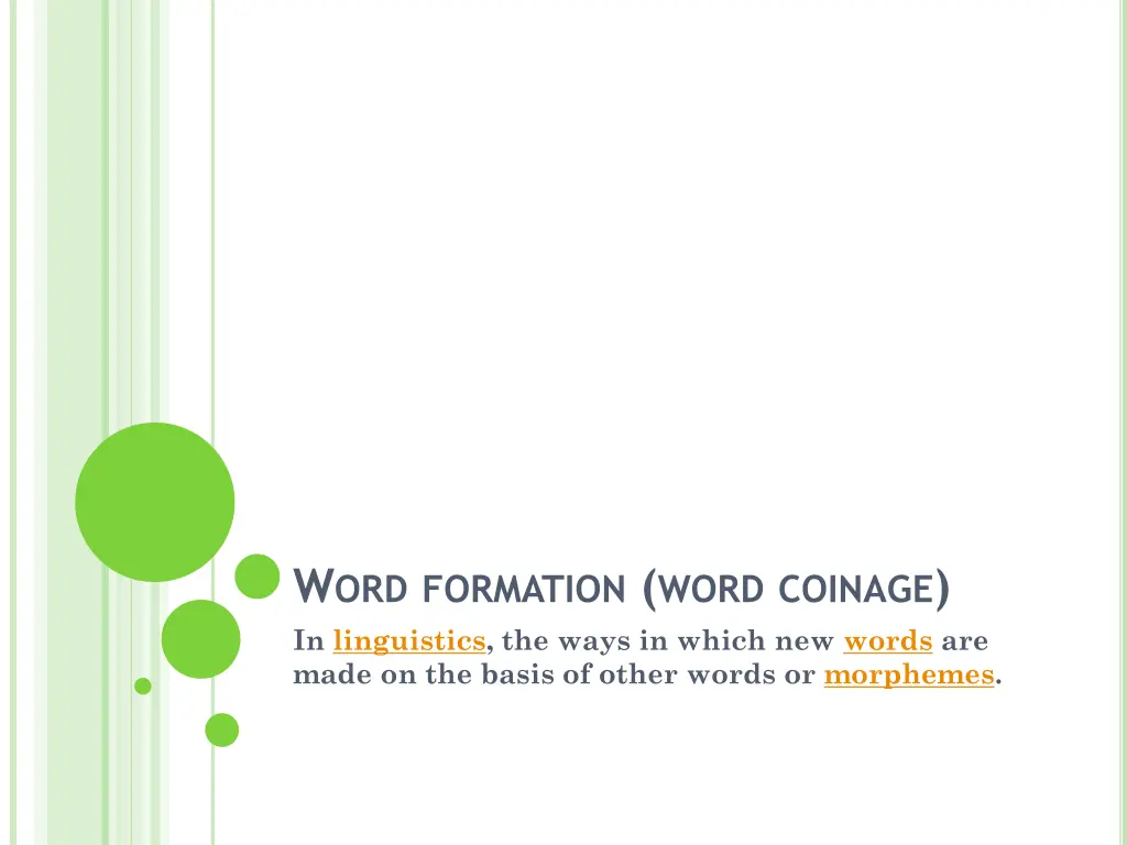 w ord formation word coinage in linguistics