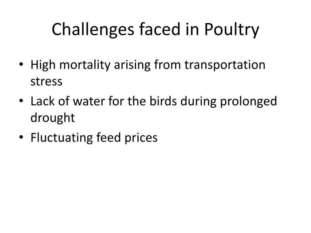 challenges faced in poultry