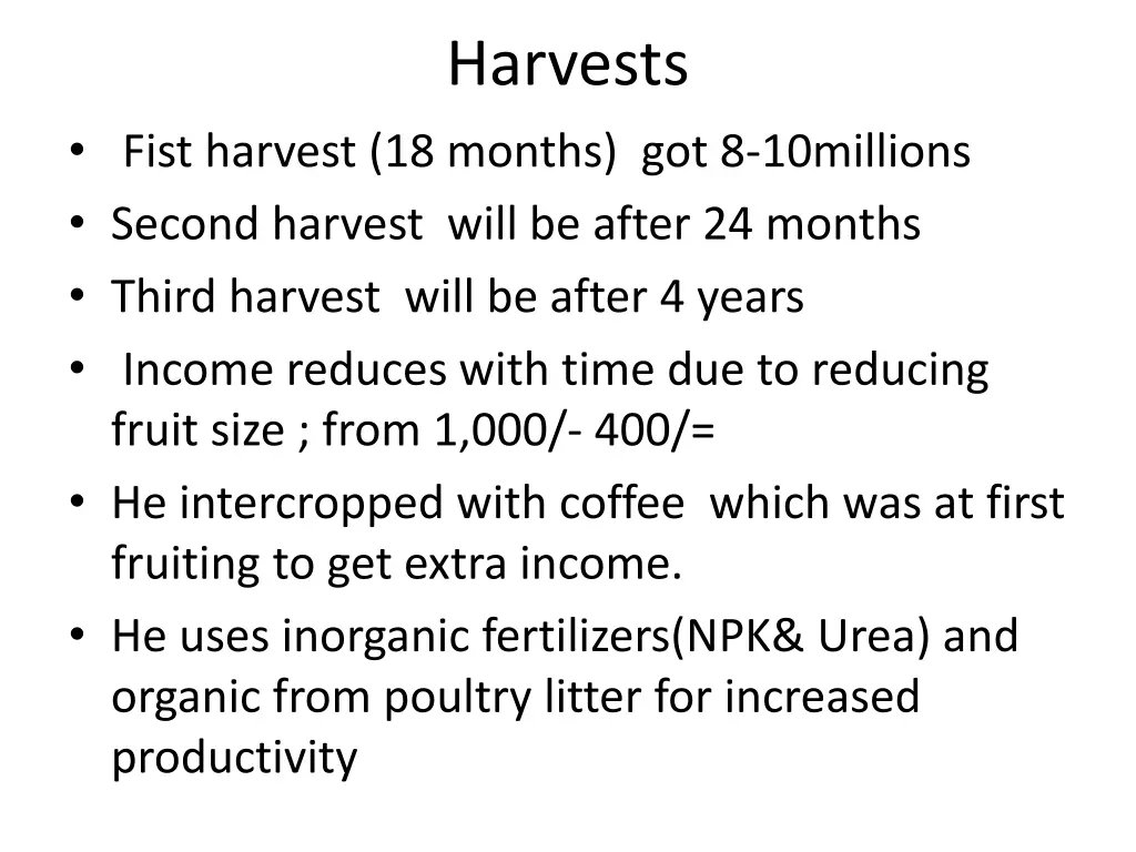 harvests