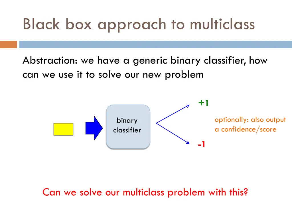 black box approach to multiclass