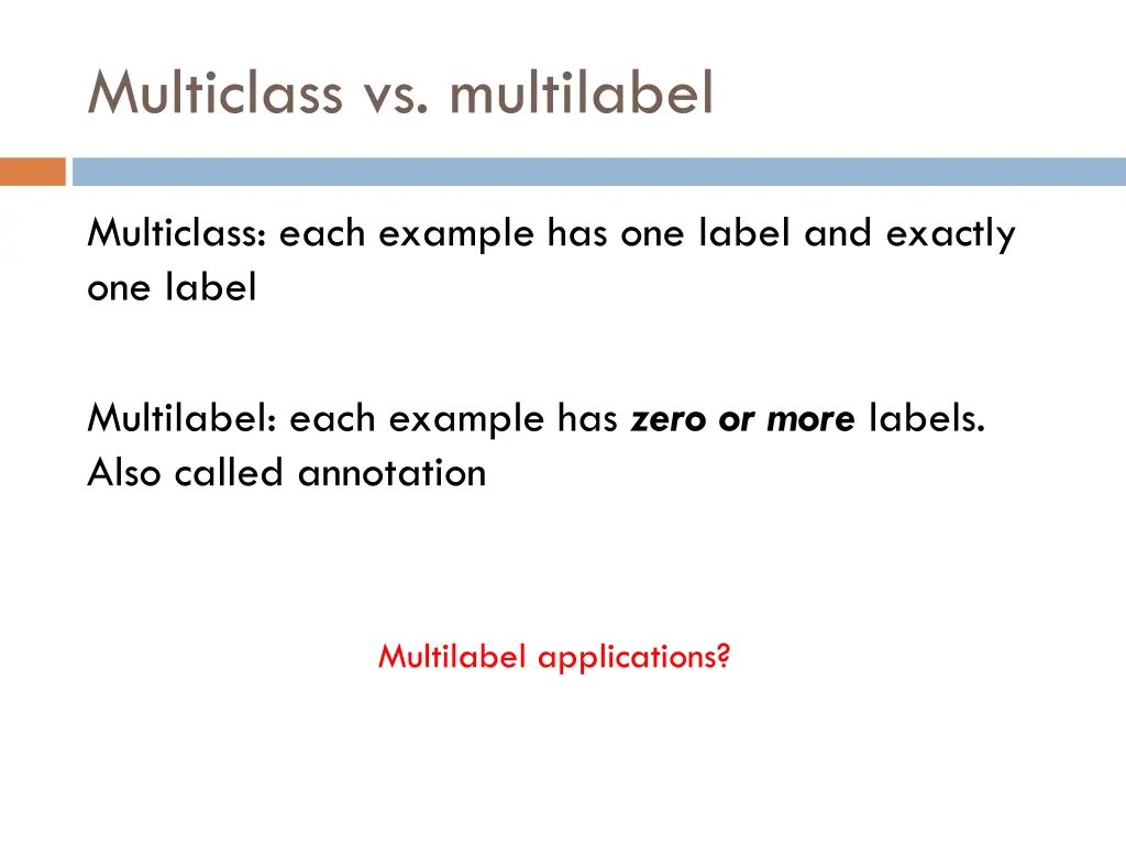 multiclass vs multilabel