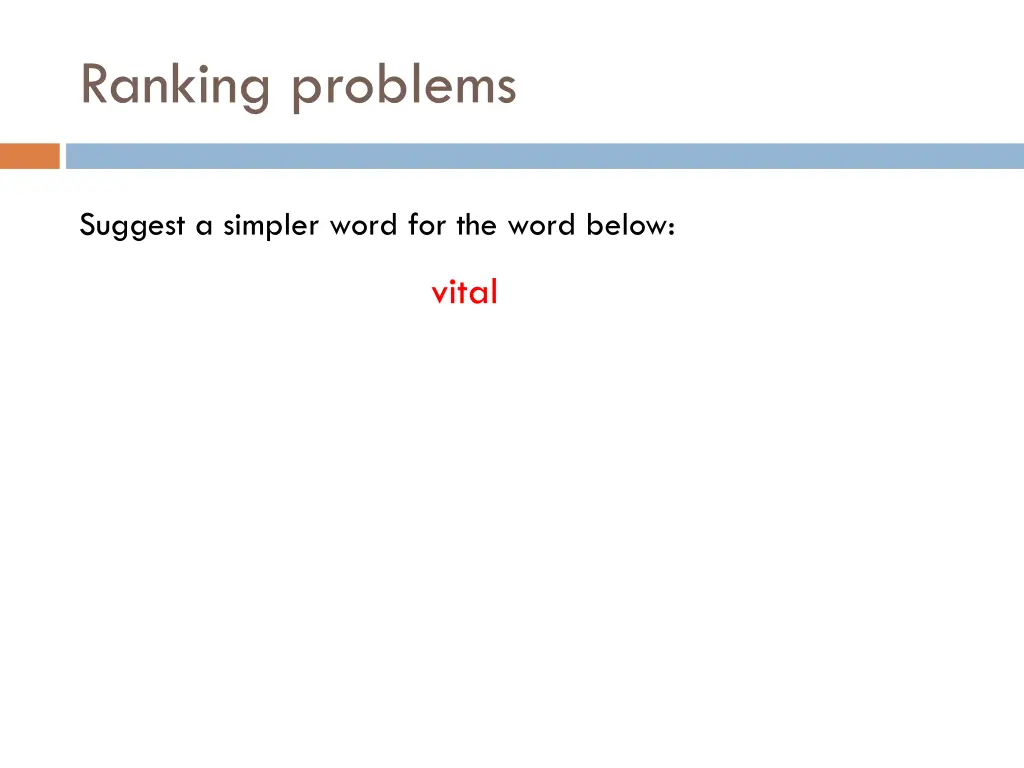 ranking problems