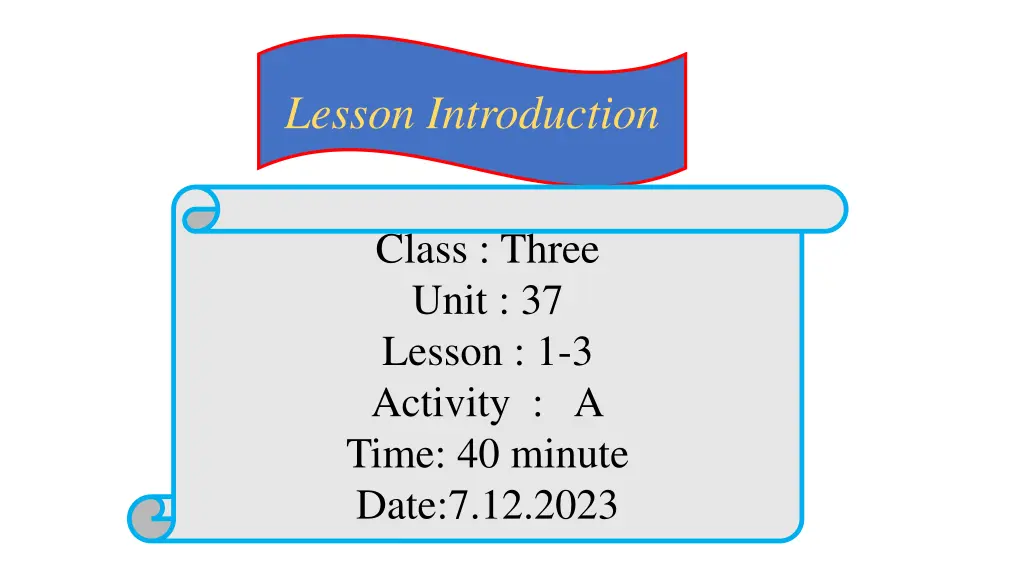 lesson introduction