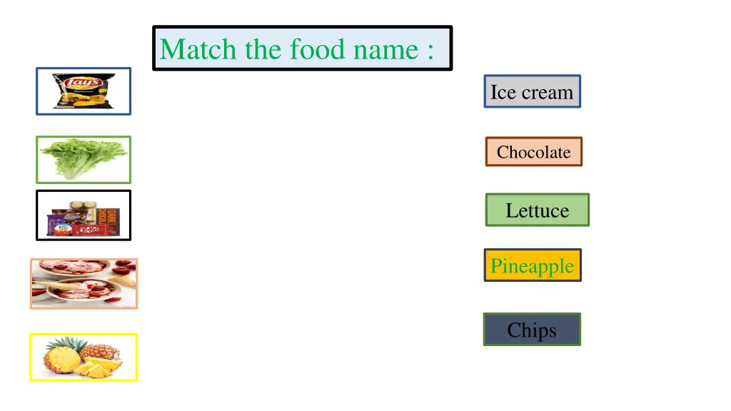 match the food name