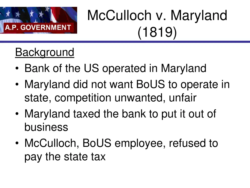 mcculloch v maryland 1819