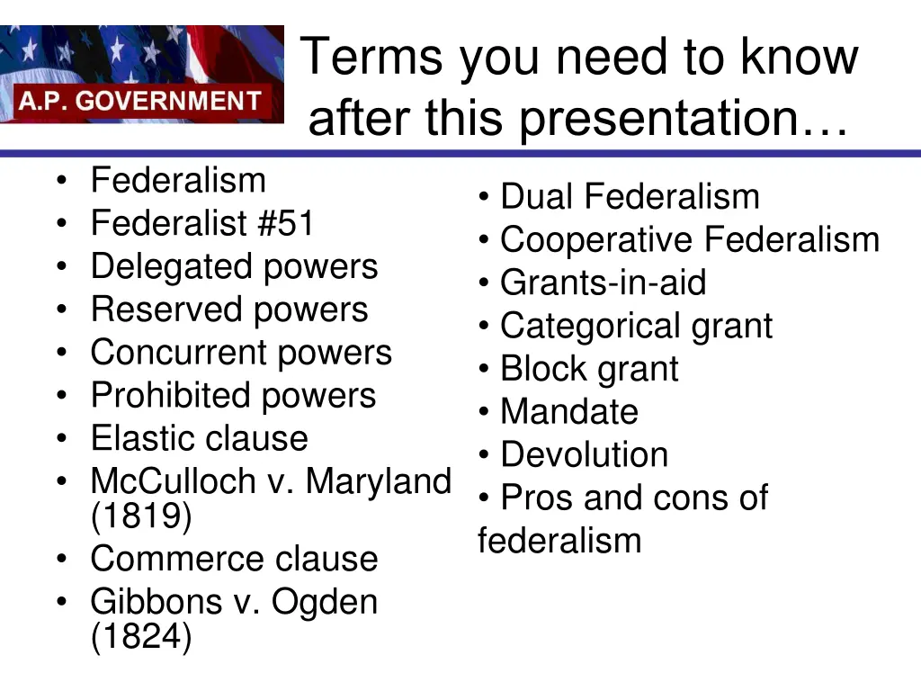 terms you need to know after this presentation