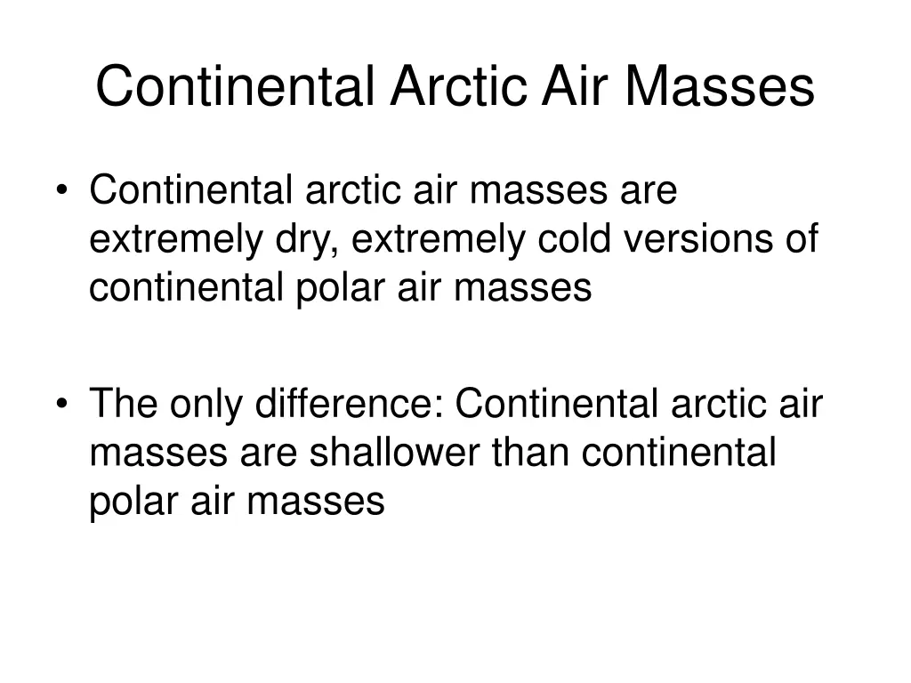 continental arctic air masses 1