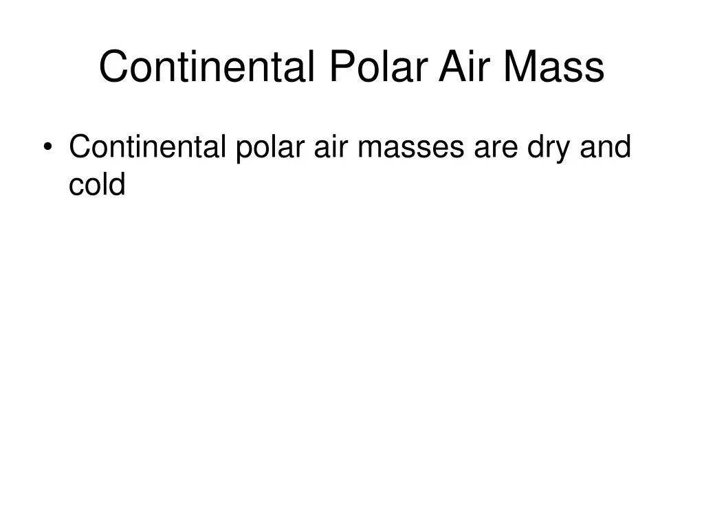 continental polar air mass