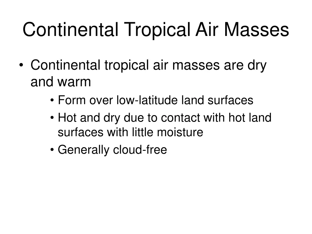 continental tropical air masses 3