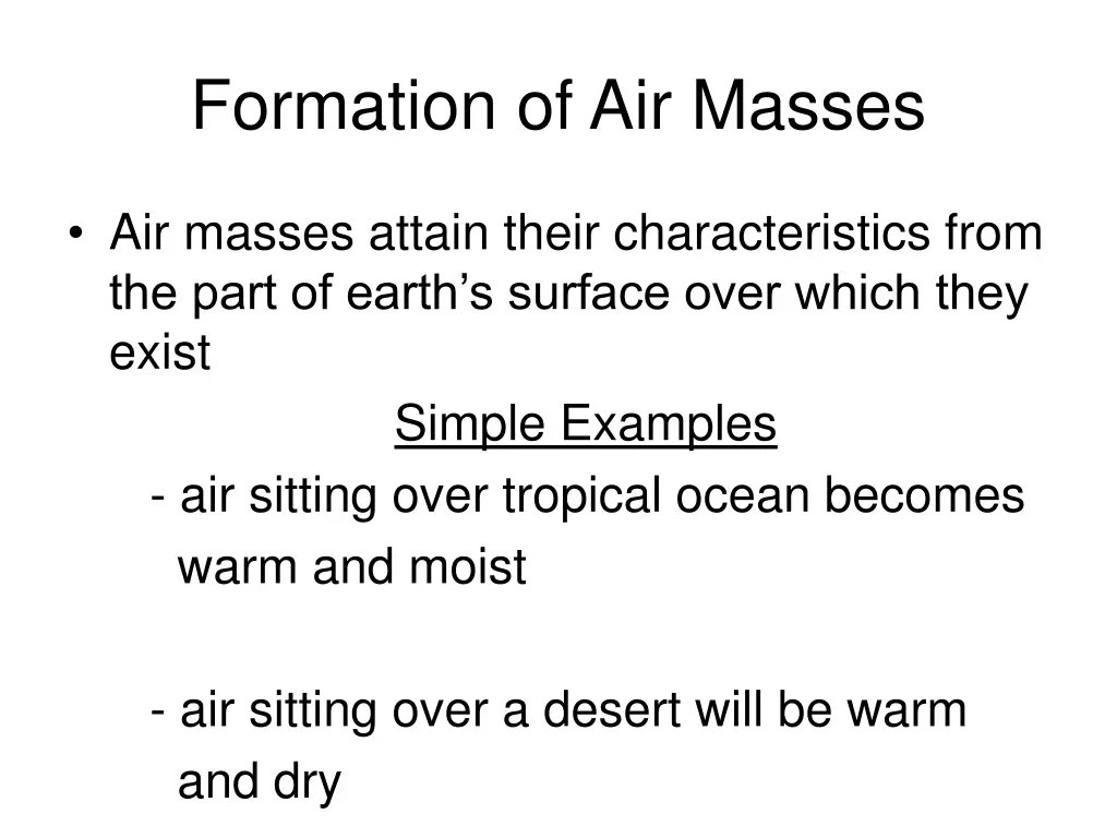 formation of air masses 1