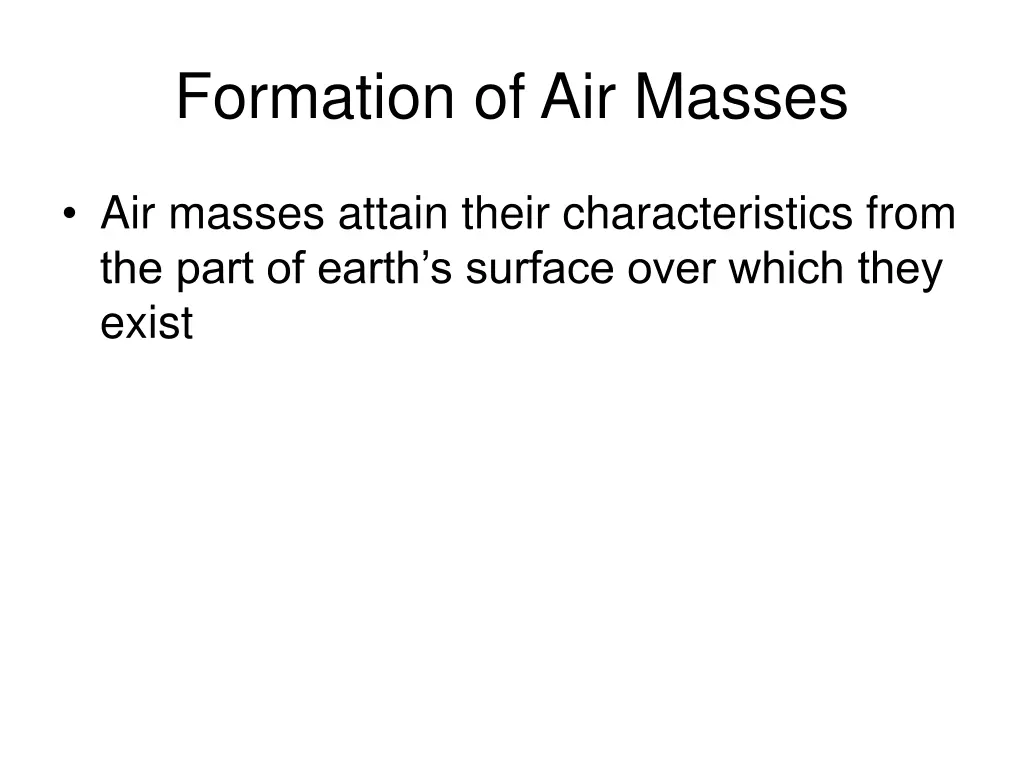 formation of air masses