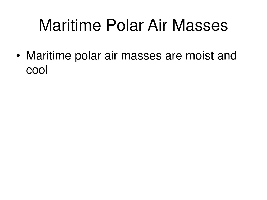 maritime polar air masses