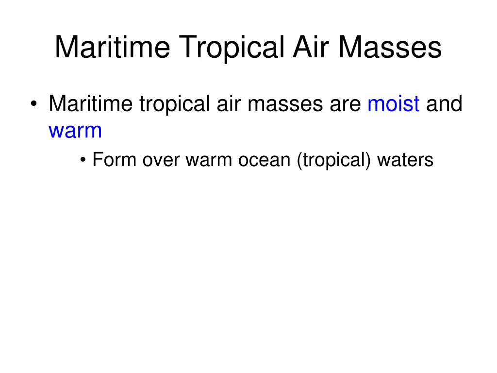 maritime tropical air masses 3