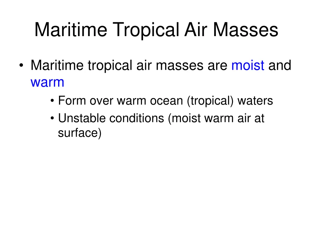 maritime tropical air masses 4