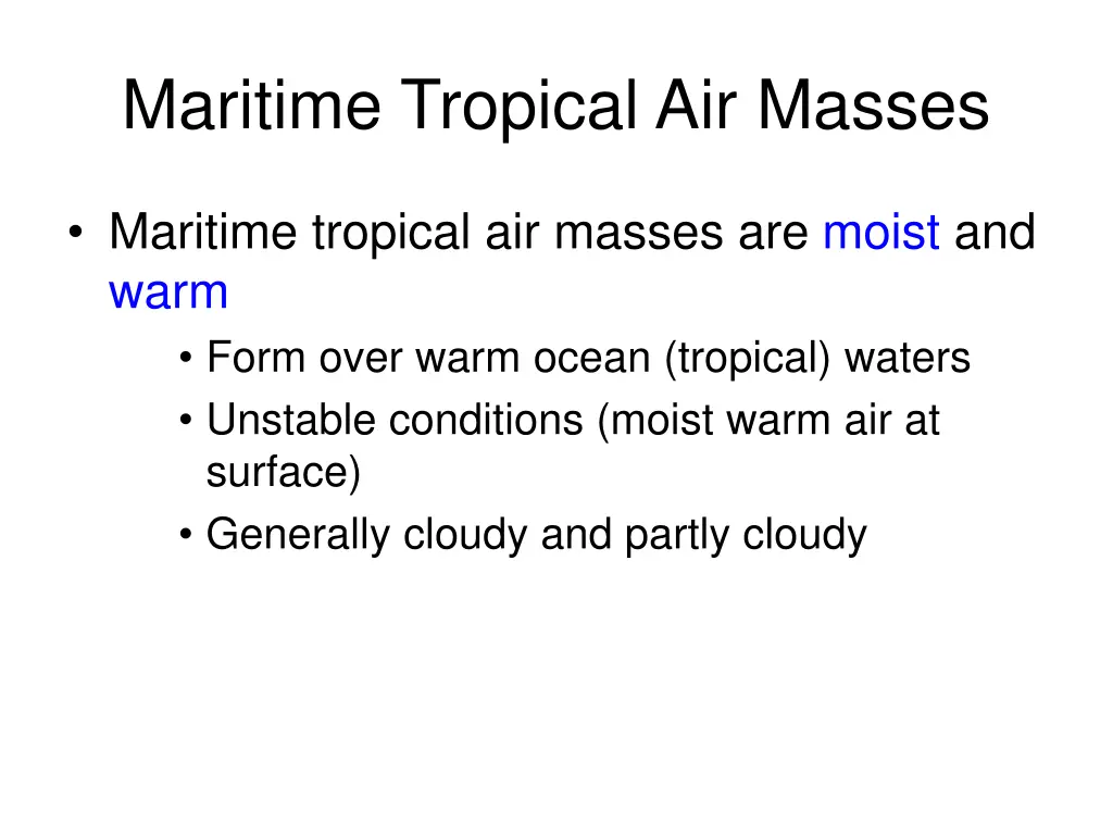 maritime tropical air masses 5