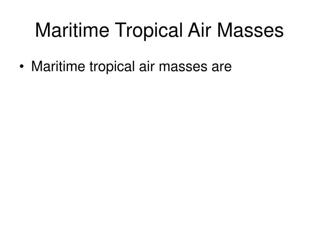 maritime tropical air masses