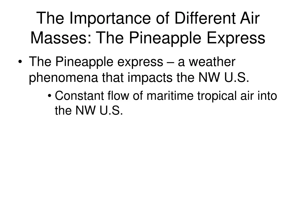 the importance of different air masses 1