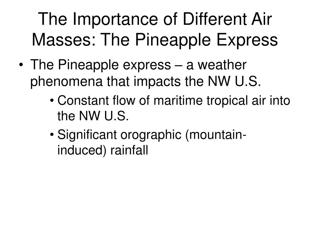 the importance of different air masses 2