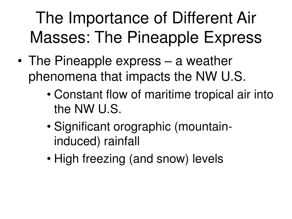 the importance of different air masses 3