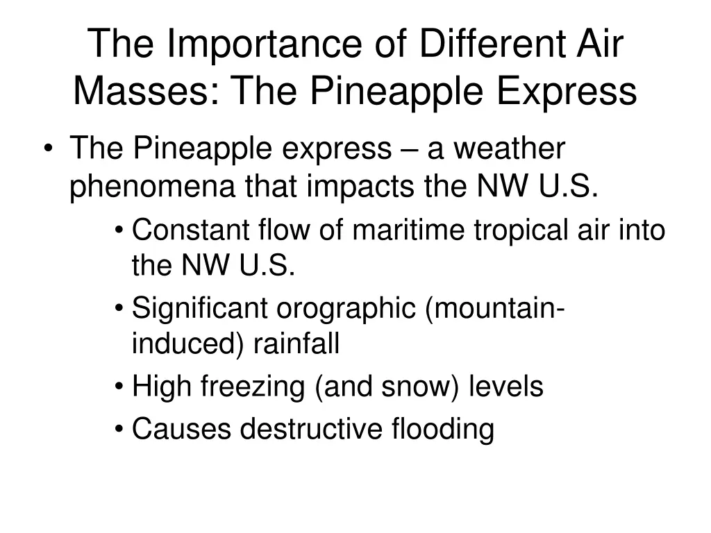 the importance of different air masses 4