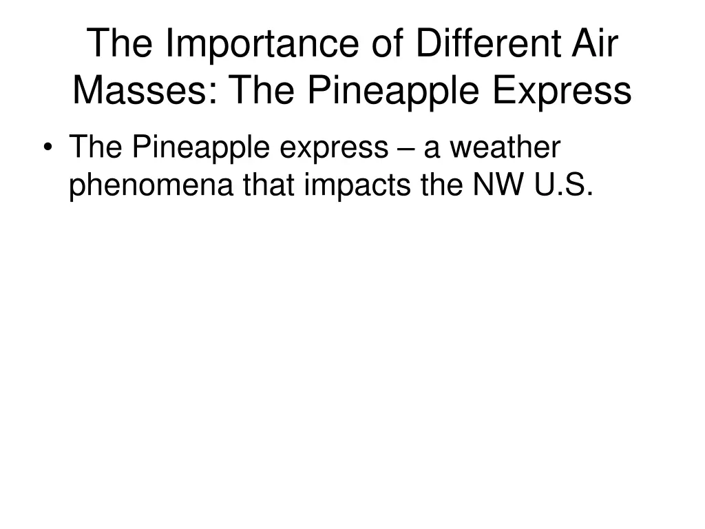 the importance of different air masses