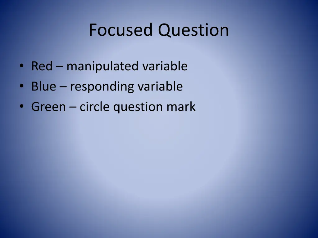 focused question 2