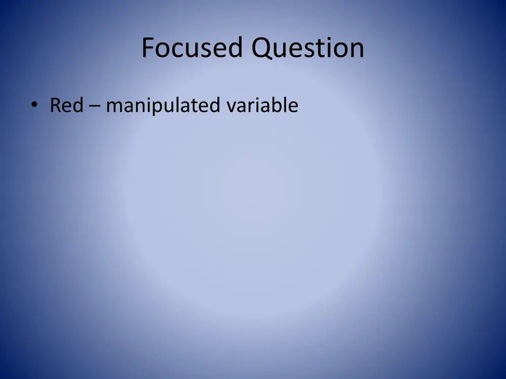 focused question