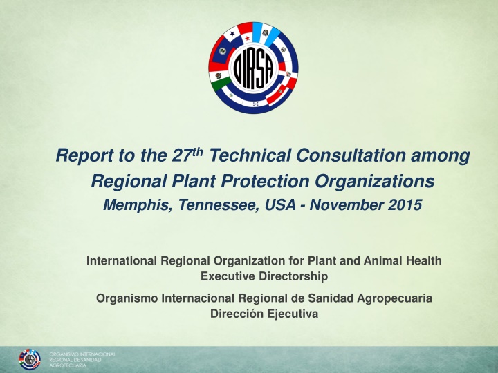 report to the 27 th technical consultation among