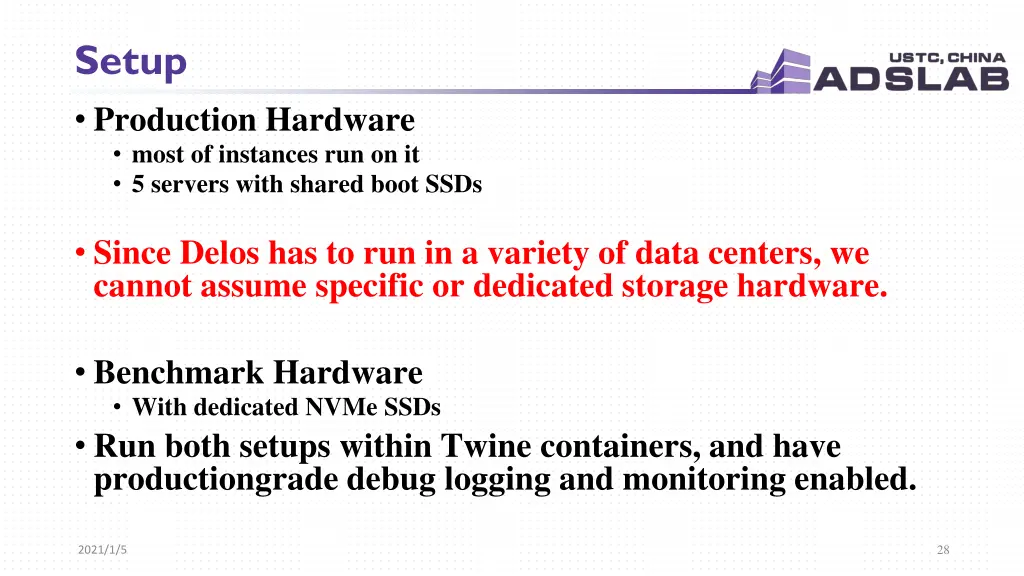 setup production hardware most of instances