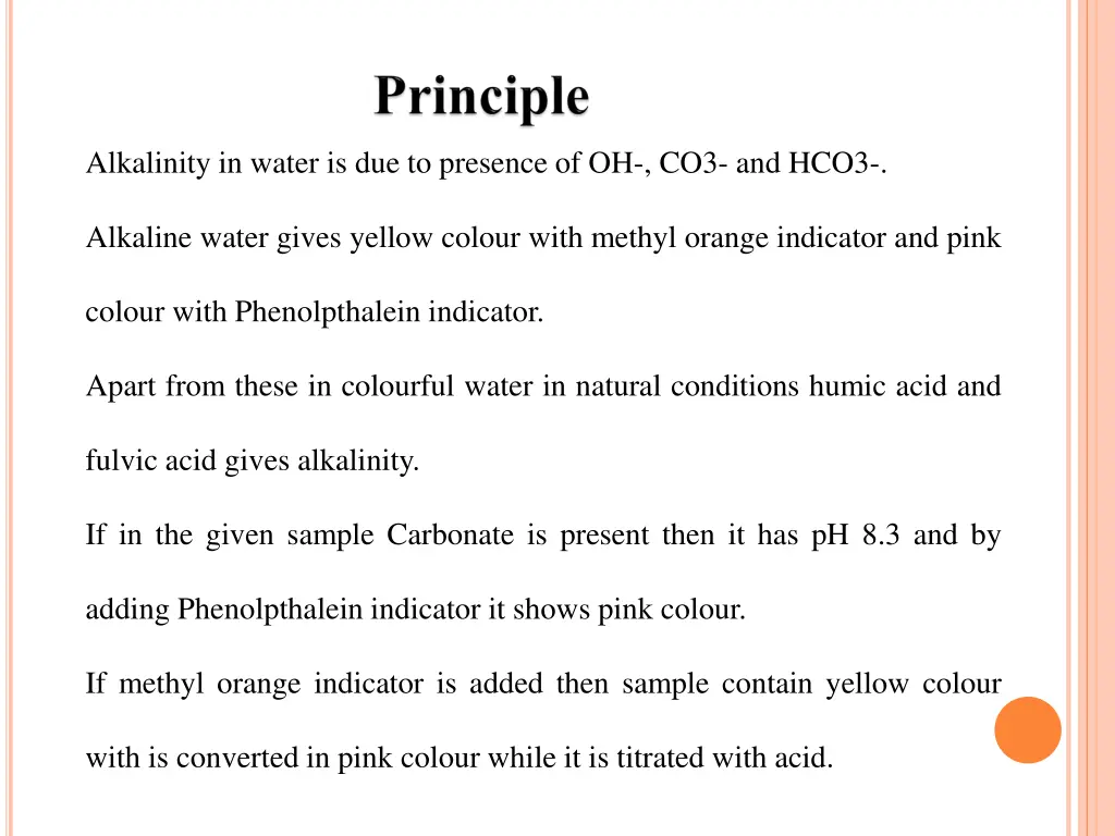 alkalinity in water is due to presence