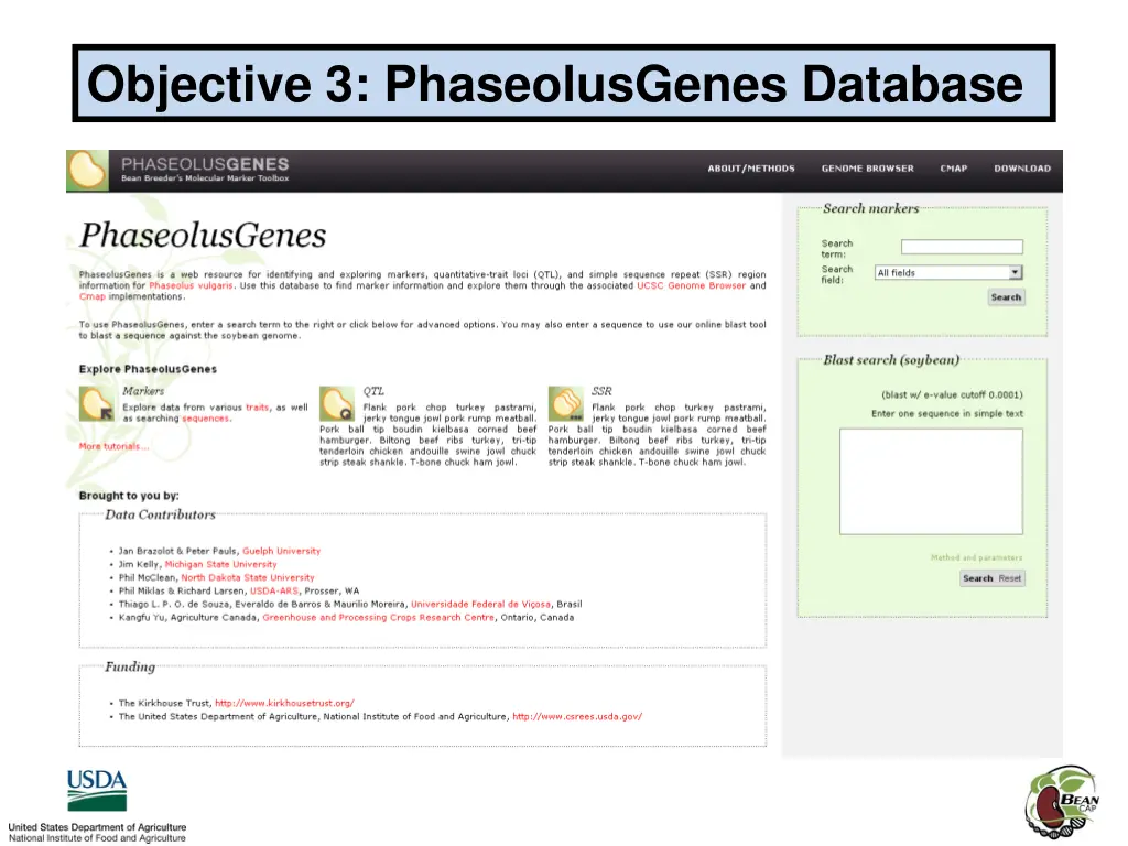 objective 3 phaseolusgenes database