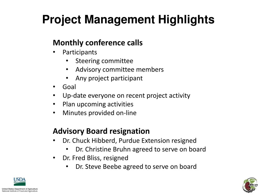 project management highlights