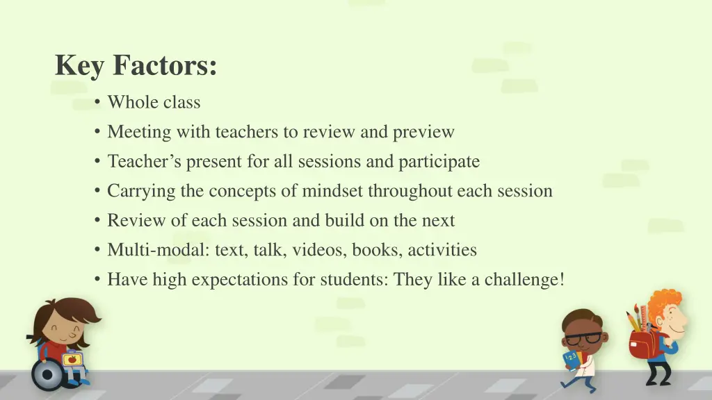 key factors whole class meeting with teachers