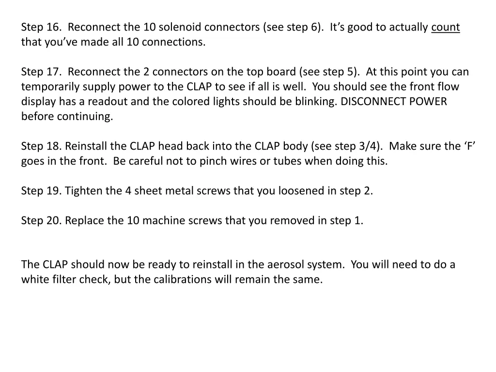 step 16 reconnect the 10 solenoid connectors