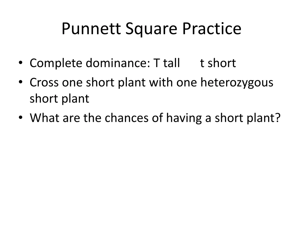 punnett square practice 2