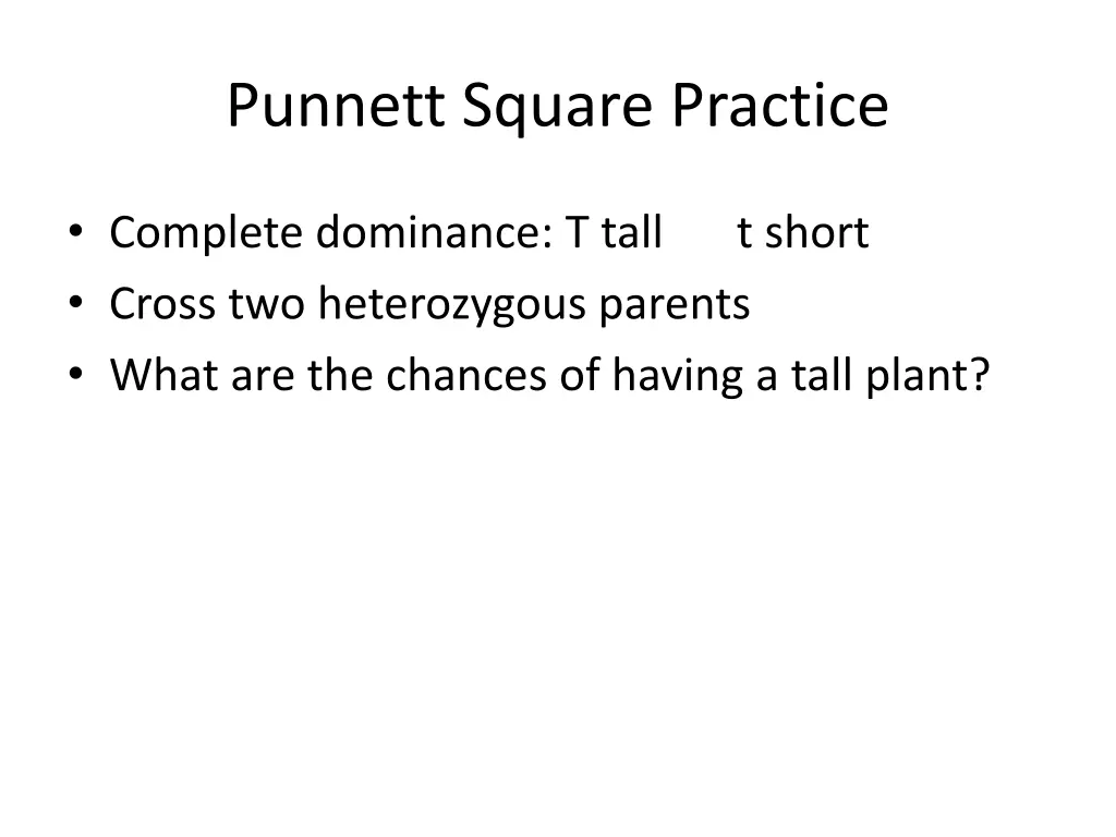 punnett square practice