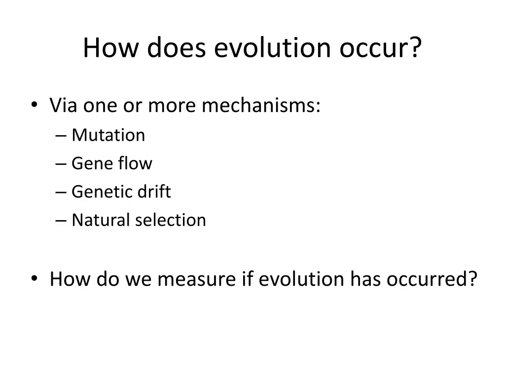 how does evolution occur