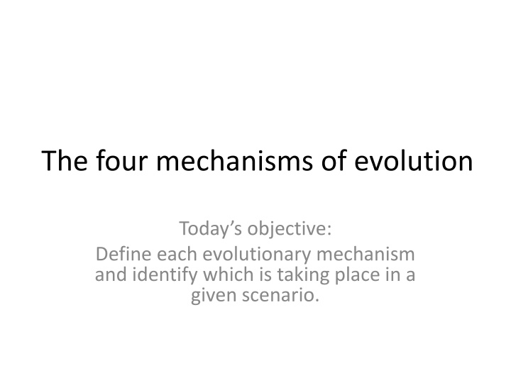 the four mechanisms of evolution