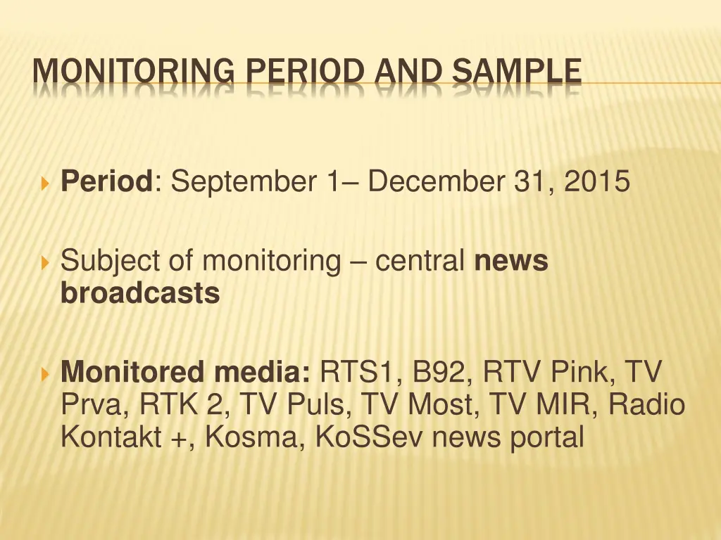 monitoring period and sample