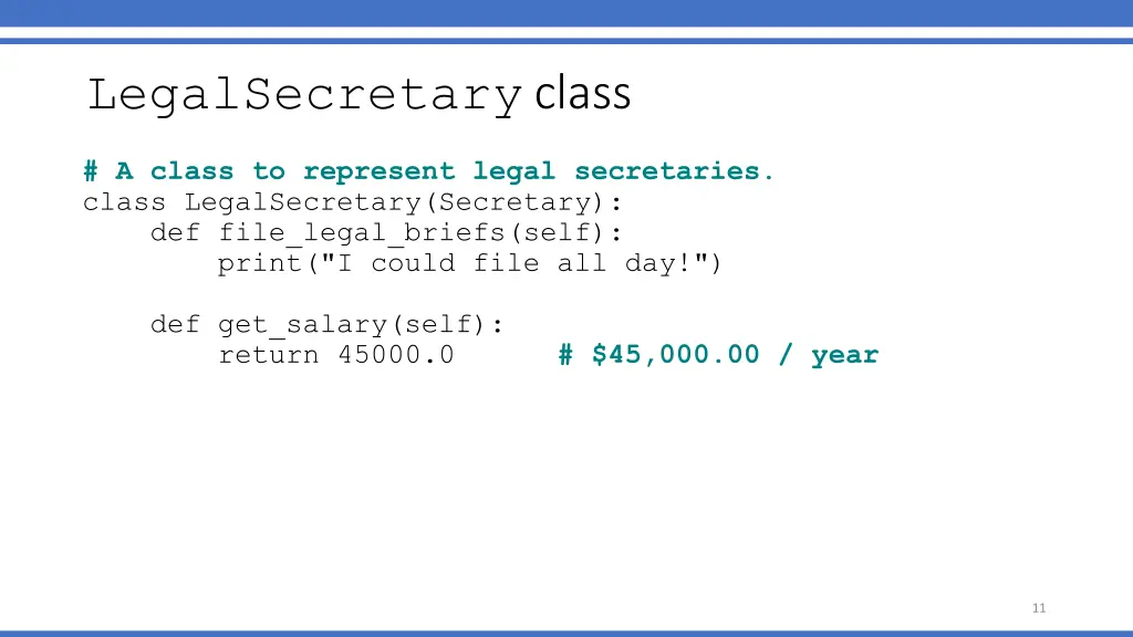 legalsecretary class