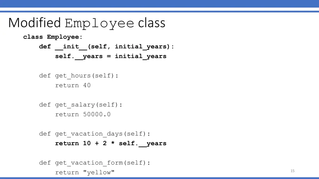 modified employee class class employee def init