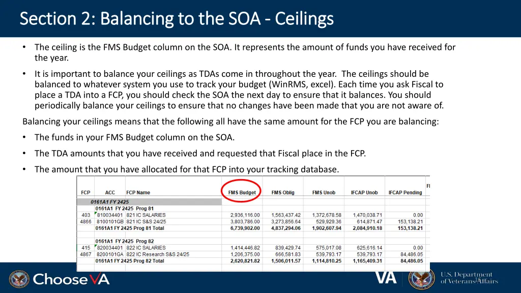 section 2 balancing to the soa section 1