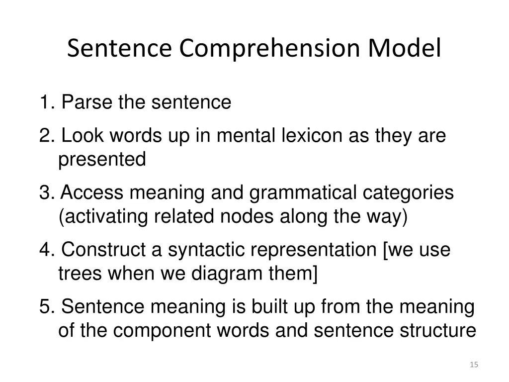 sentence comprehension model