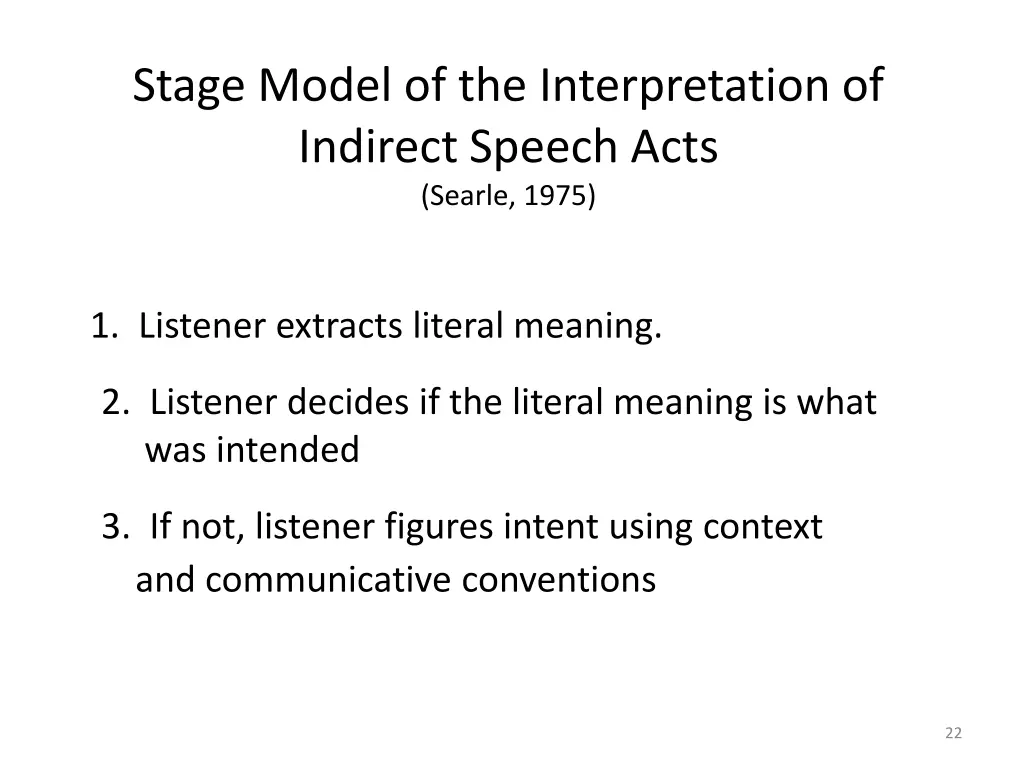 stage model of the interpretation of indirect