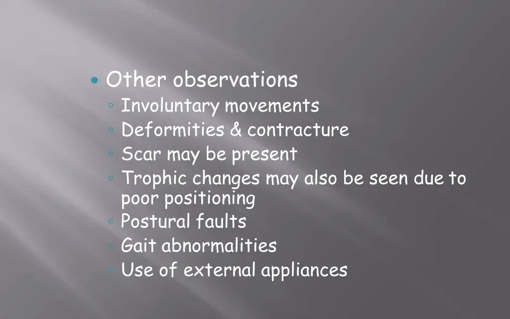 other observations involuntary movements