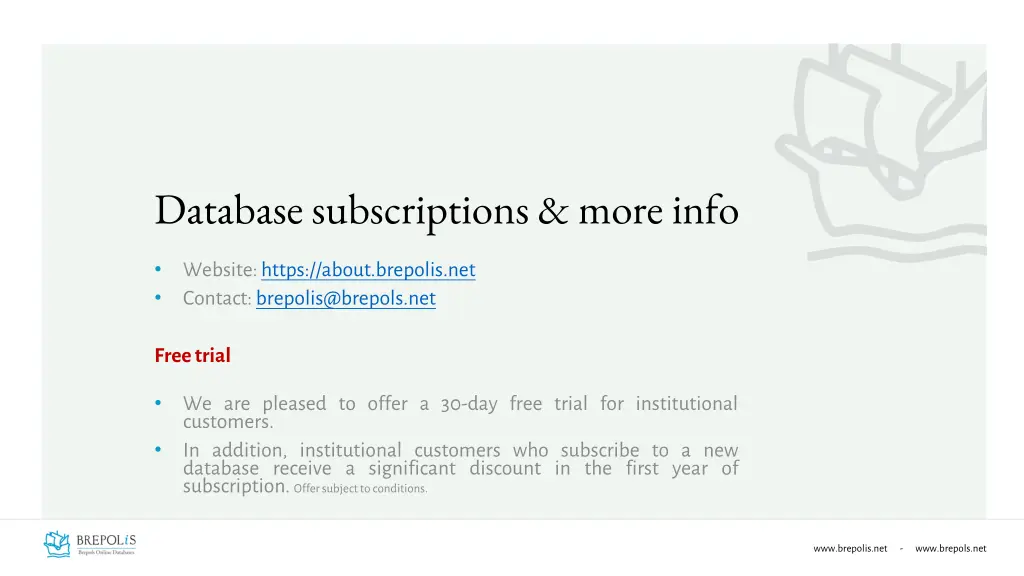 database subscriptions more info