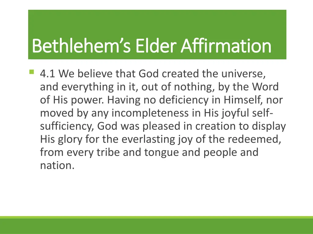 bethlehem s elder affirmation bethlehem s elder