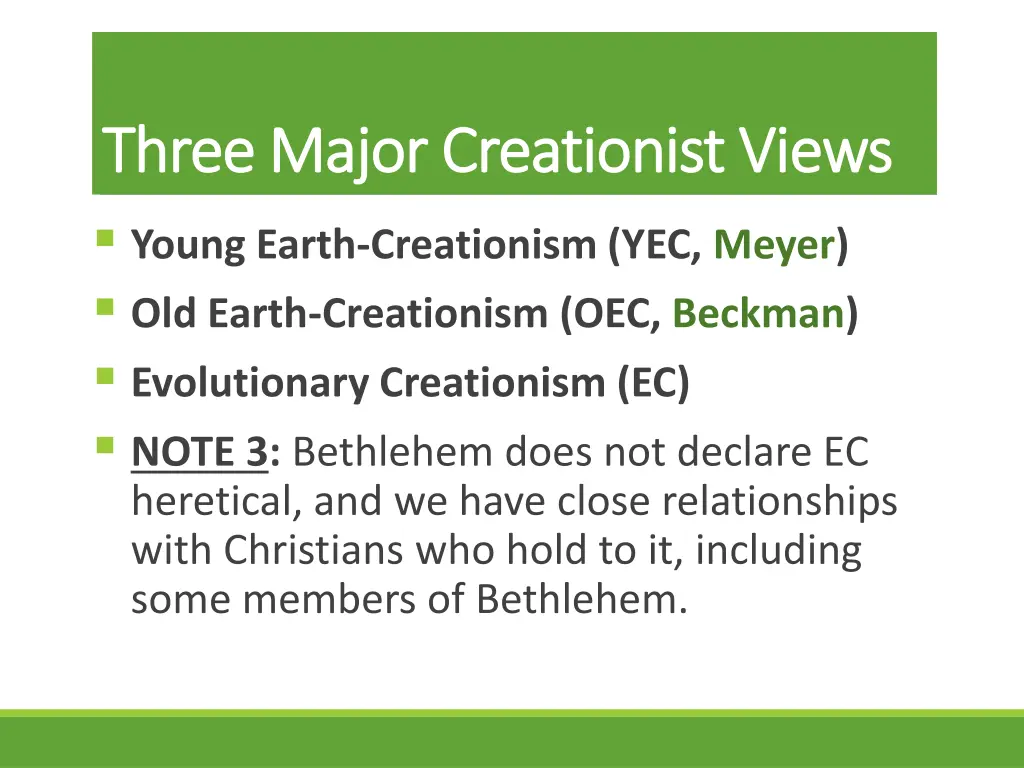 three major creationist views three major 4