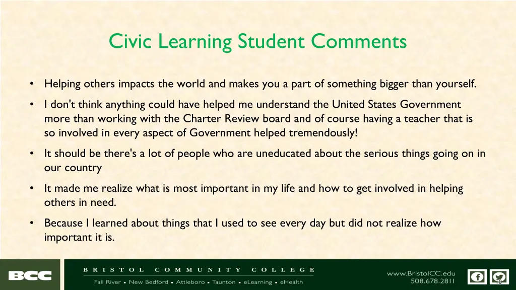 civic learning student comments 1