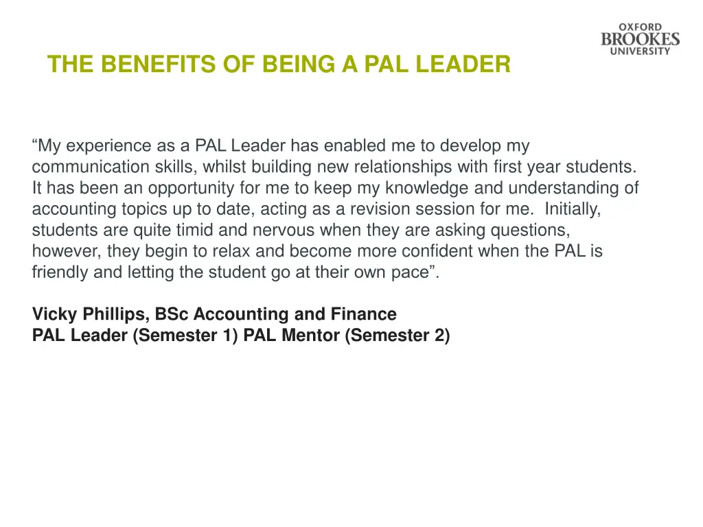 the benefits of being a pal leader